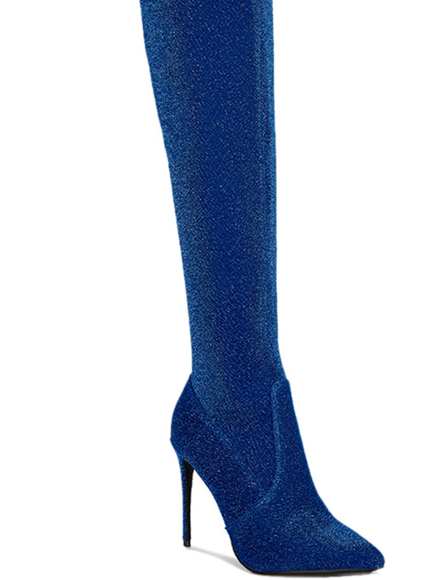 London Rag Women's Blue Stiletto Booties