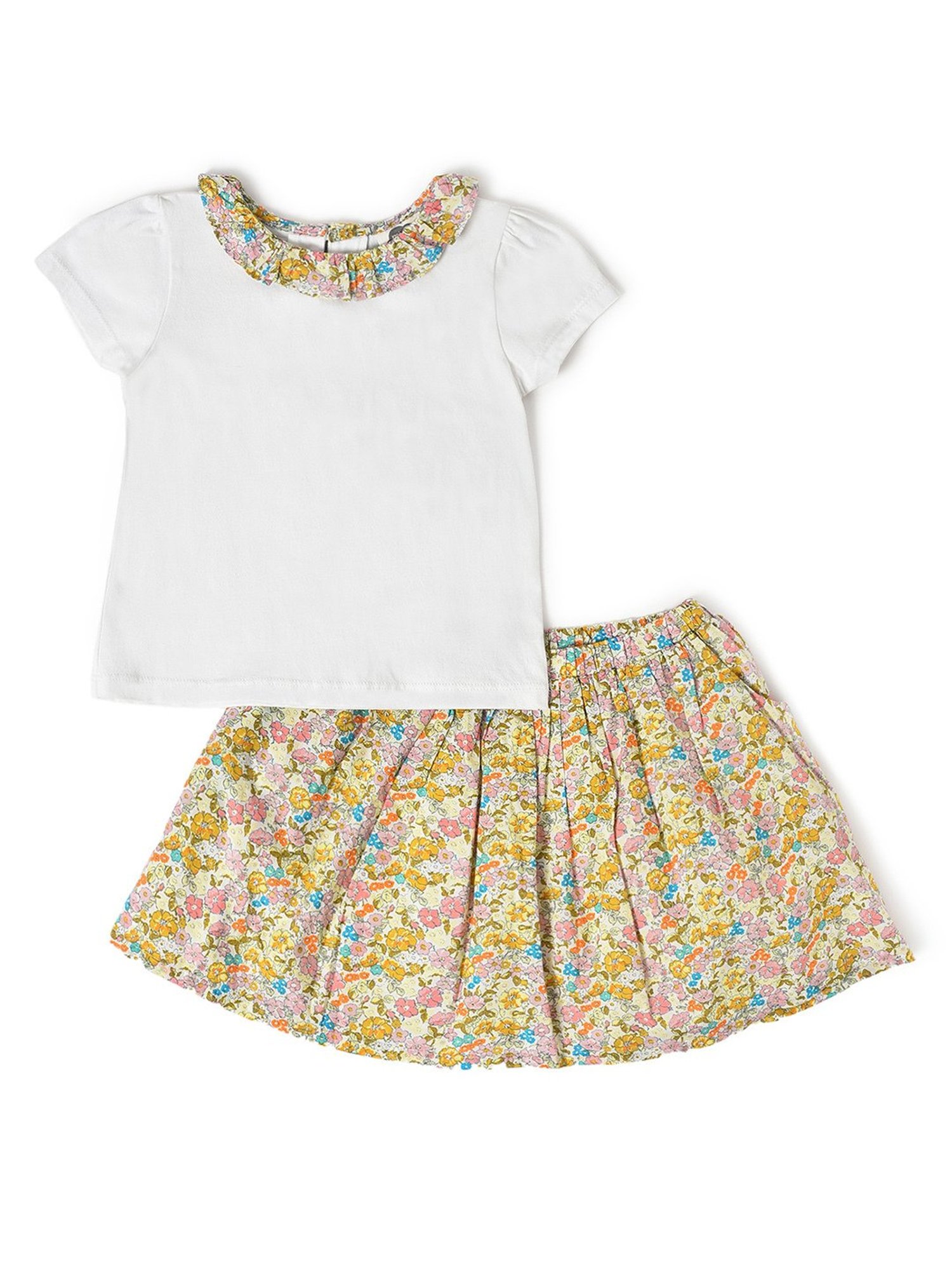 MiArcus Kids Multicolor Floral Print Top with Skirt