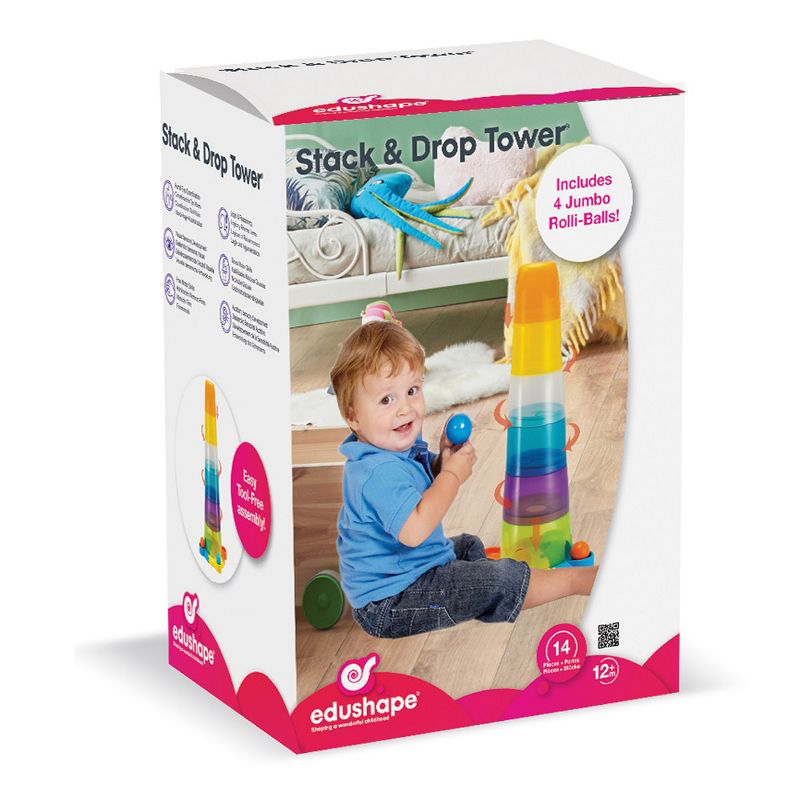 Edushape Toddler Stack and Ball Drop Transparent Ball Tower