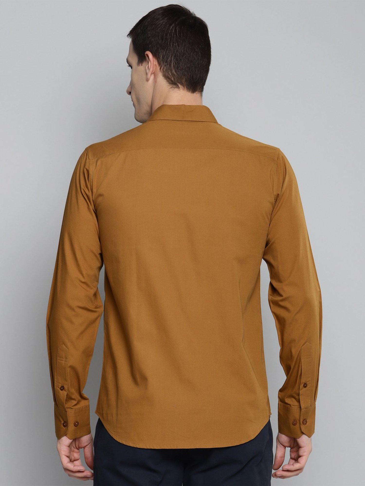 Allen cooper Khaki Regular Fit Shirt