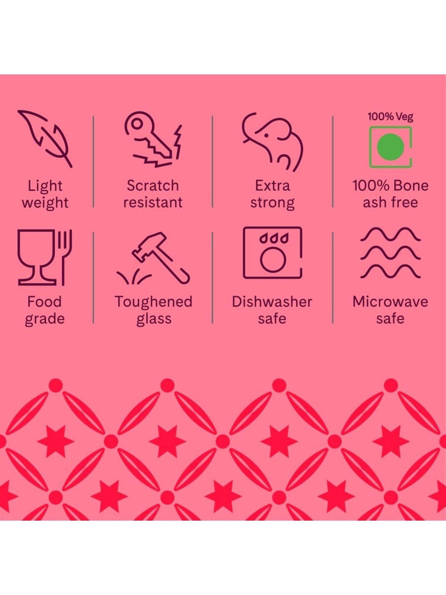 Larah by Borosil Multicolor Ceramic Opalware Cup and Saucer Set of 12 220ml