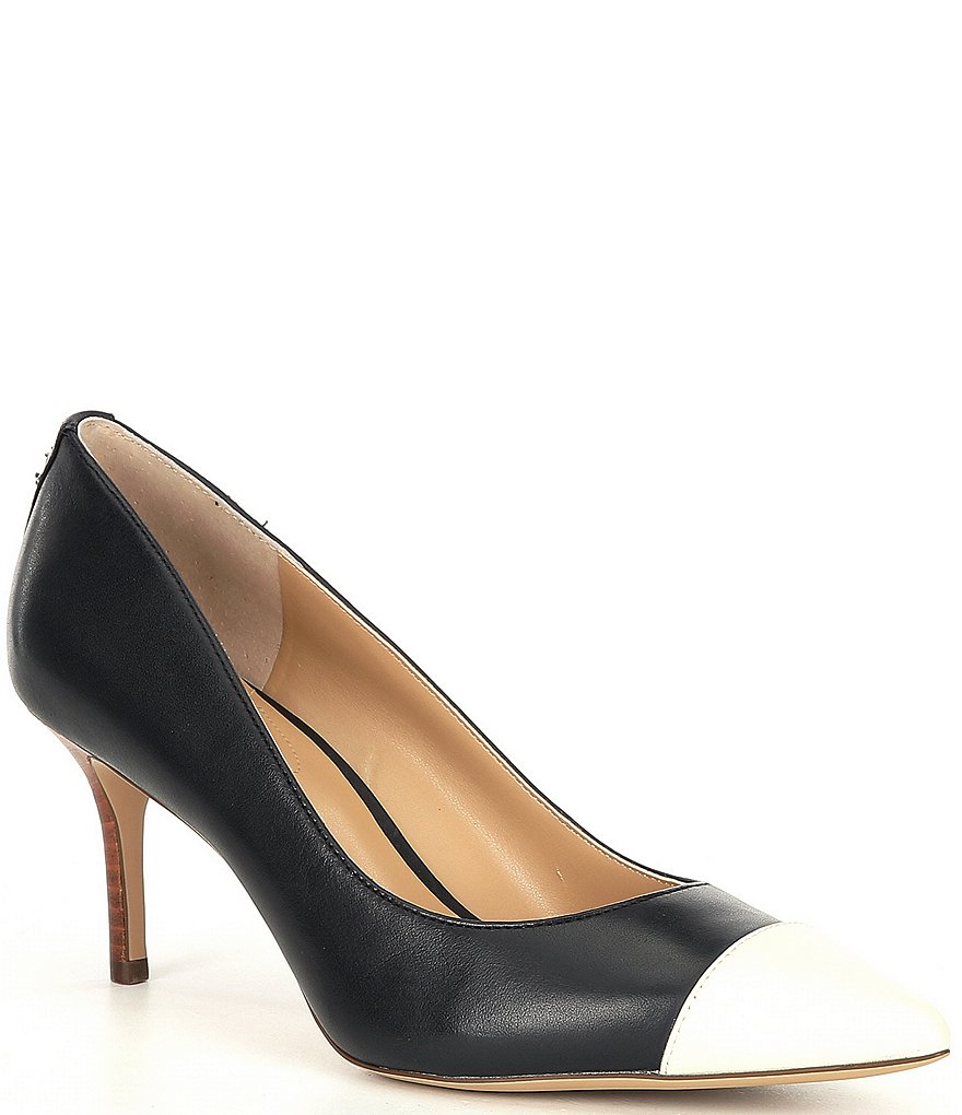 Lauren Ralph Lauren Lanette Leather Toe Cap Pumps