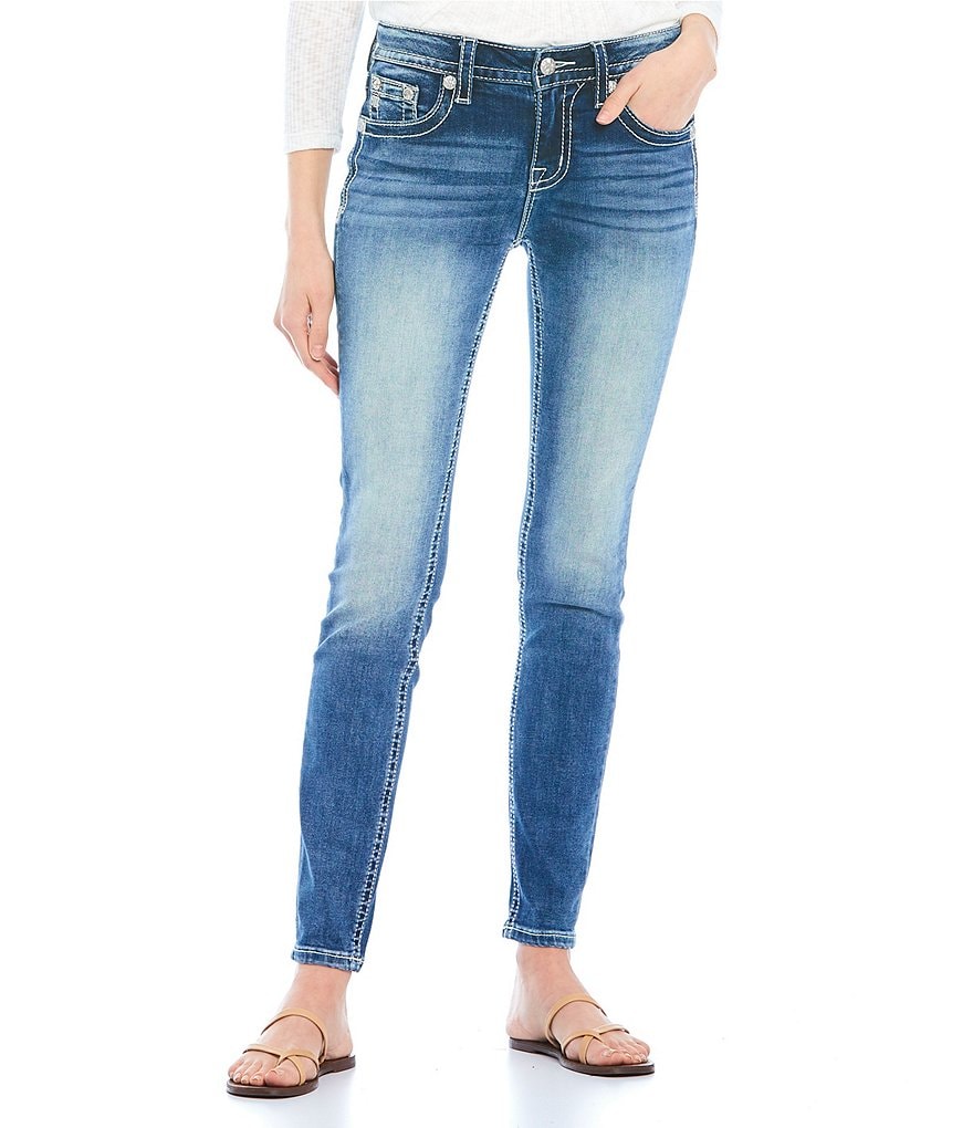 Miss Me Longhorn Dreamcatcher Pocket Skinny Jeans