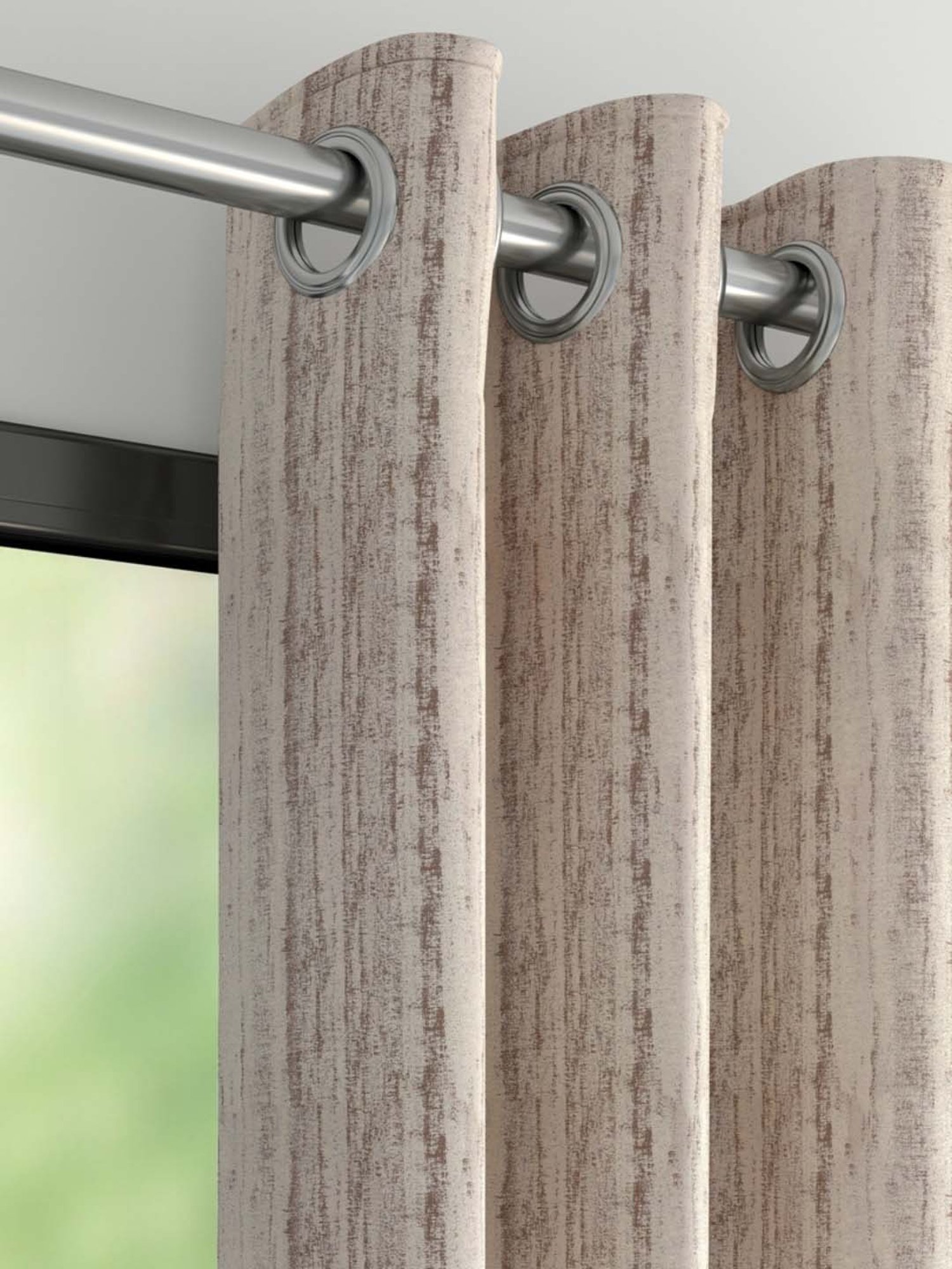 Swayam Brown Paisley J&B Blackout Eyelet Door Curtain - Single Piece (7 Ft)