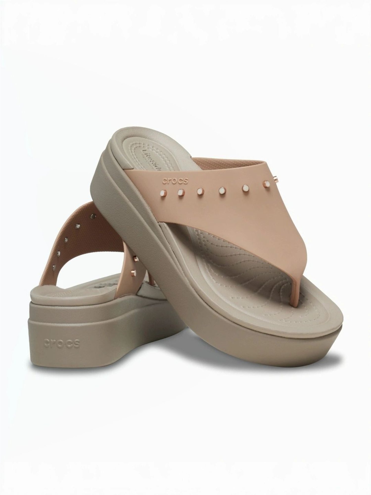 Crocs Women's Brooklyn Beige Flip Flops