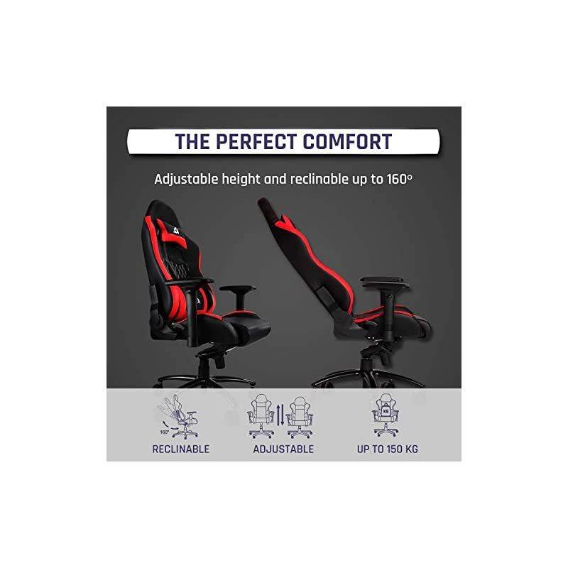 Esports Gaming Chair Executive Ergonomic Racing Computer Chair - Back & Head Support - New - Adjustable Armrest - Desk & Office Recliner - Silla Gamer - Black Cushion