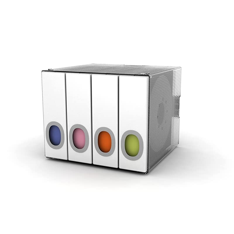 Polypropylene Sleeve Disc Organizer Stack amp Lock Categorize CDs in 4 ColorCoded Binders for 96 Discs Total in White PN96635495