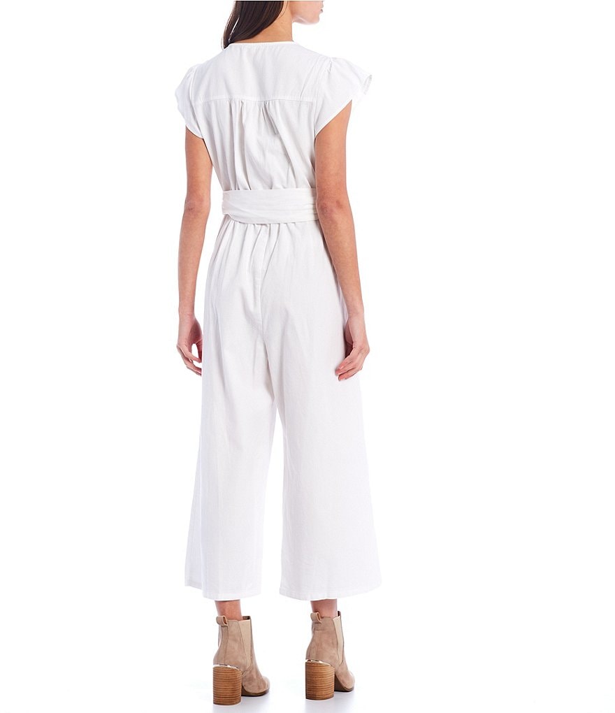 Copper Key Flutter Sleeve Wide Leg Jumpsuit