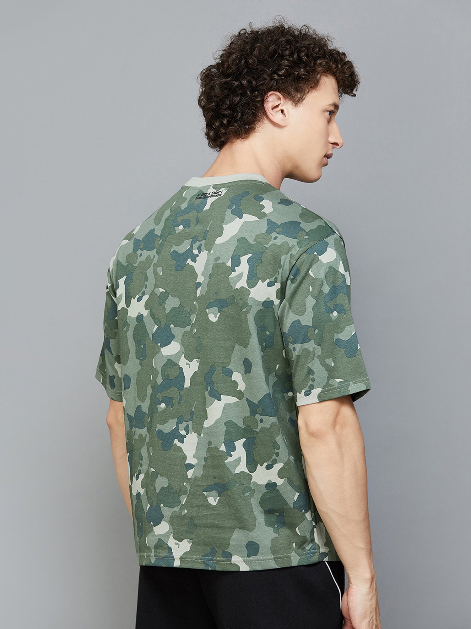 KAPPA Olive Regular Fit Camo Print Crew T-Shirt