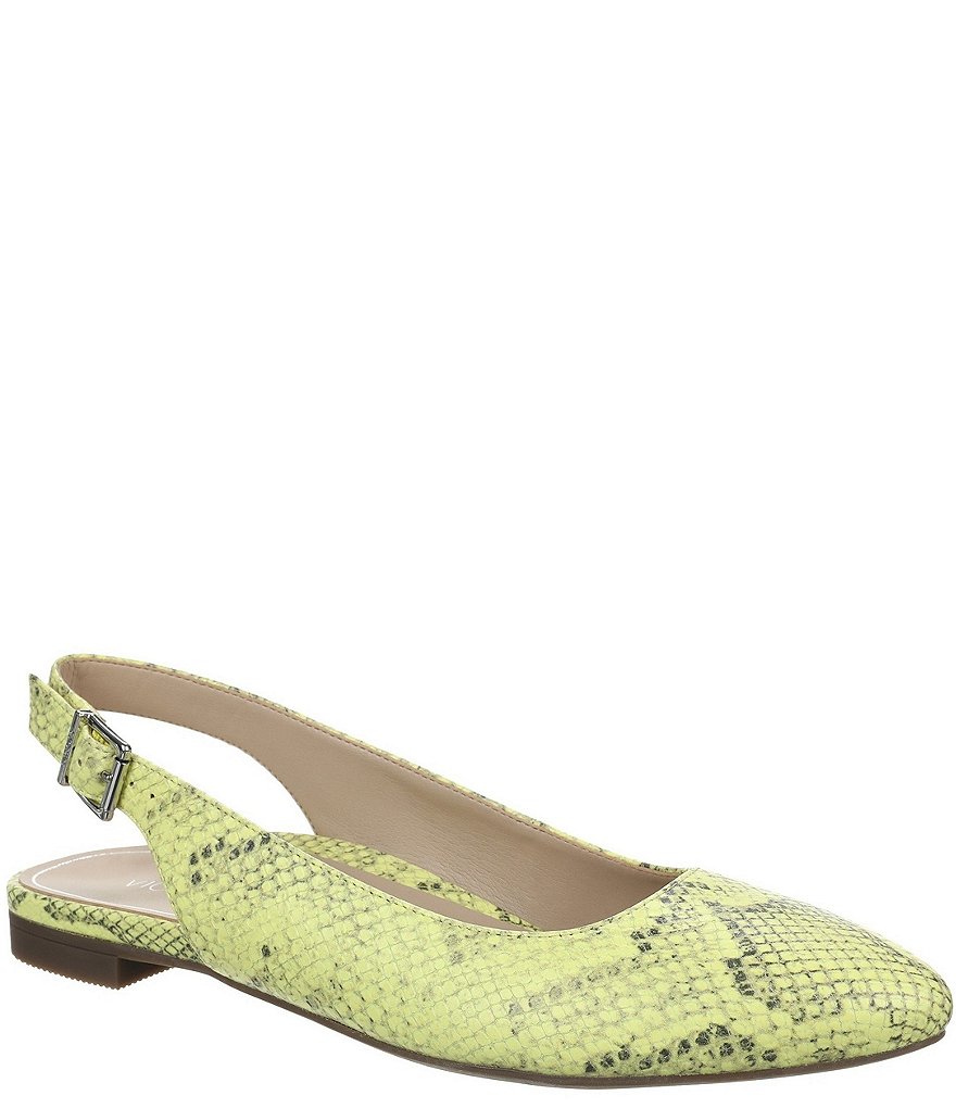 Vionic Jade Snake Print Leather Slingback Flats