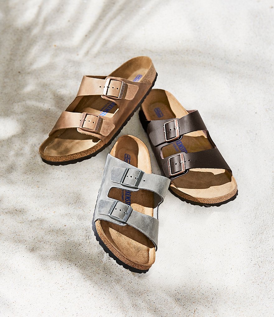 Birkenstock Arizona Men's Oiled Leather Soft Footbed Slip On Sandals