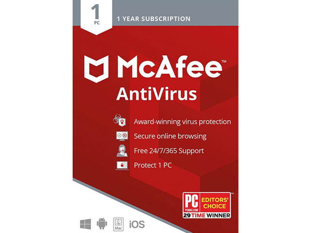 McAfee Antivirus - 1 Device / 1 Year