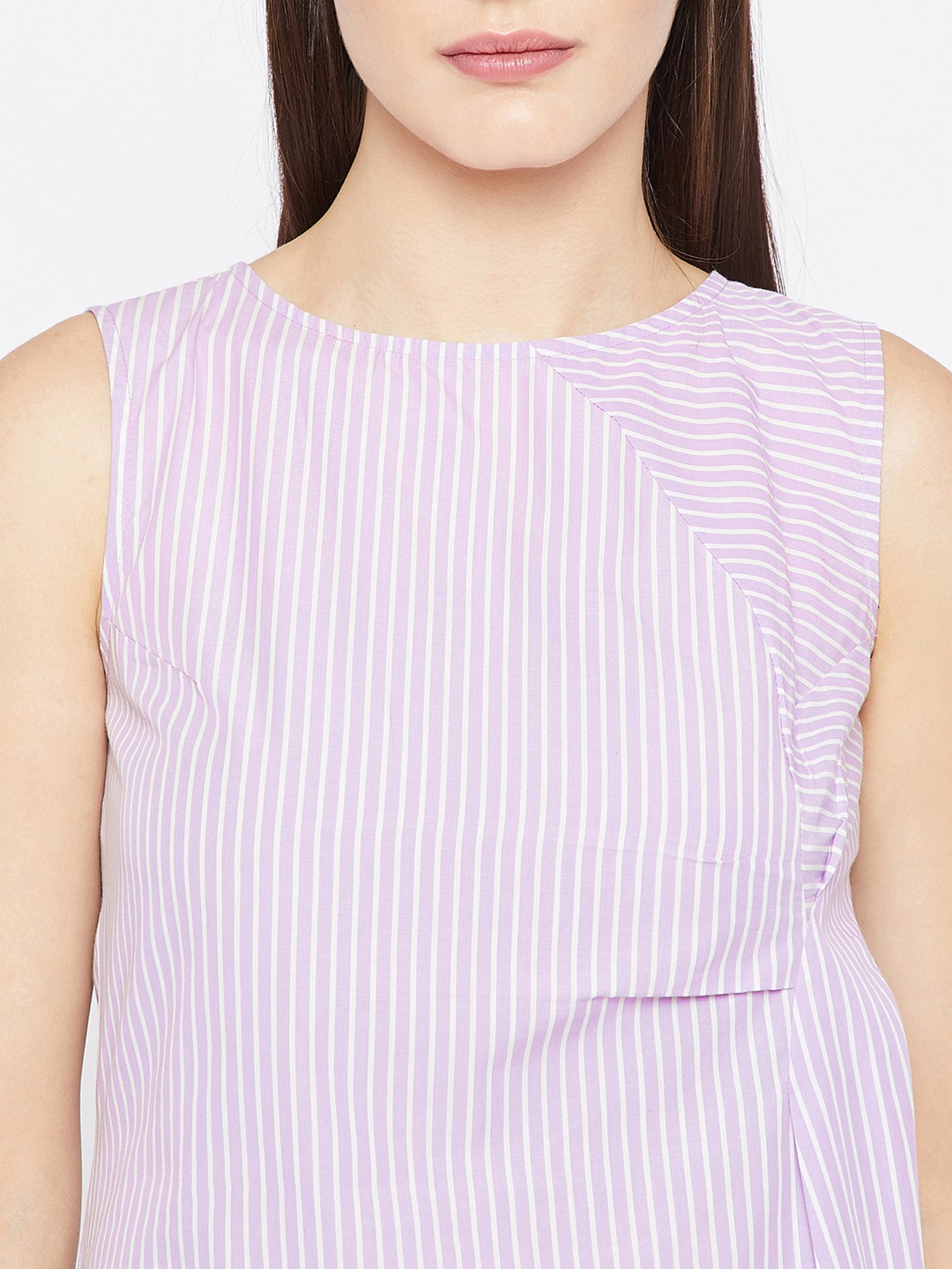Marie Claire Light Purple Striped Top