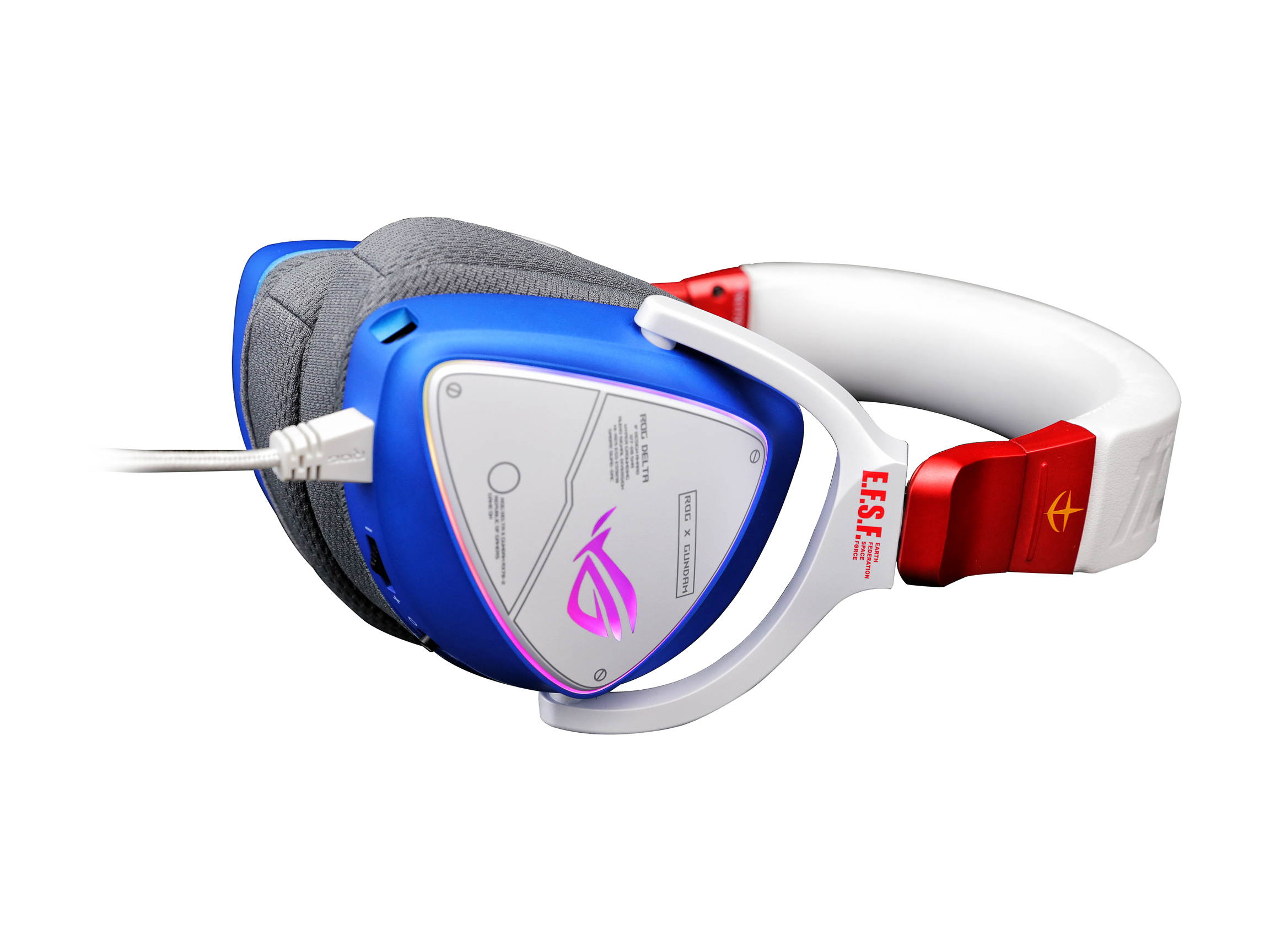 ASUS ROG Delta GUNDAM EDITION Gaming Headset (Limited Edition, AI Noise-Canceling Mic, Hi-Res ESS 9281 QUAD DAC, USB-C, AURA Sync, Lightweight, Compatible with Laptop, Consoles, and Smart Devices)