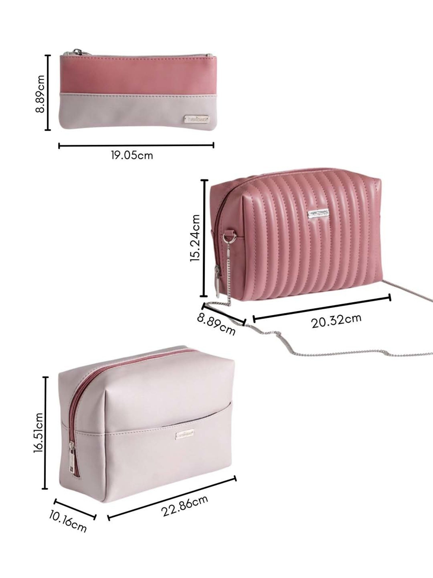 HOSTA HOMES Black Pvc Parachute Material Zipper Bag - Set of 2