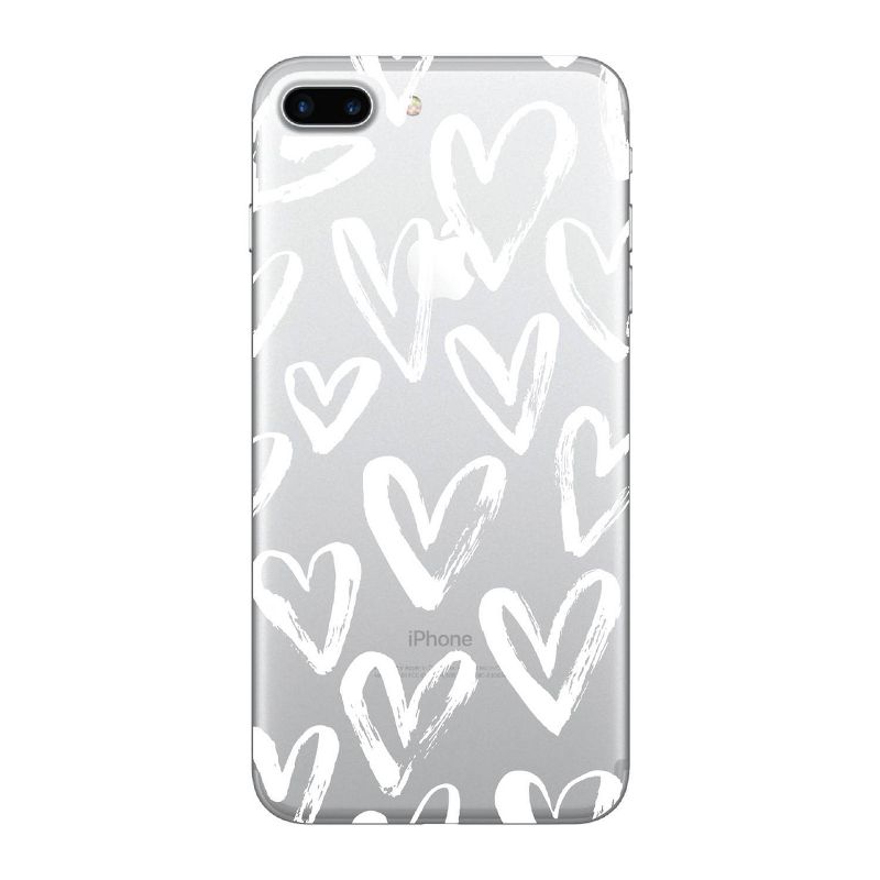 OTM Essentials Apple iPhone 8 Plus/7 Plus/6s Plus/6 Plus Clear Case - White Hearts