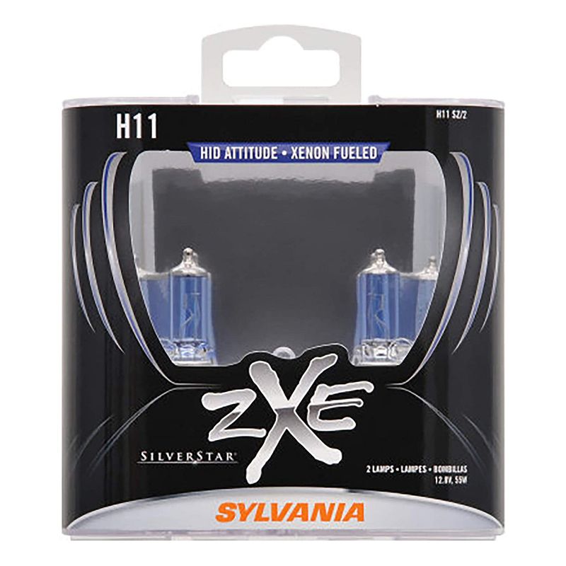 Sylvania H11SZ.BB2 High Performance SilverStar zXe H11 Halogen Fog Light Bulb HID Attitude and Xenon Fueled, White (2 Pack)