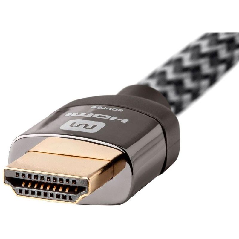 Monoprice HDMI High Speed Active Cable - 30 Feet - Gray, 4K@60Hz, 18Gbps, HDR, 28AWG, YUV, 4:4:4, CL3 - Luxe Active Series