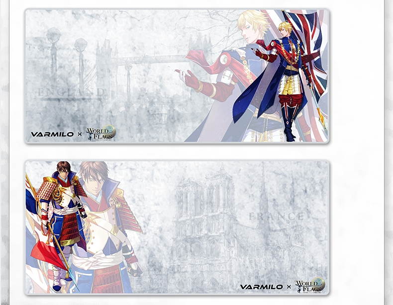Varmilo X WORLD FLAGS XL  Gaming Mouse Pad 900X400X3mm for Gaming and  Home Use -France Theme