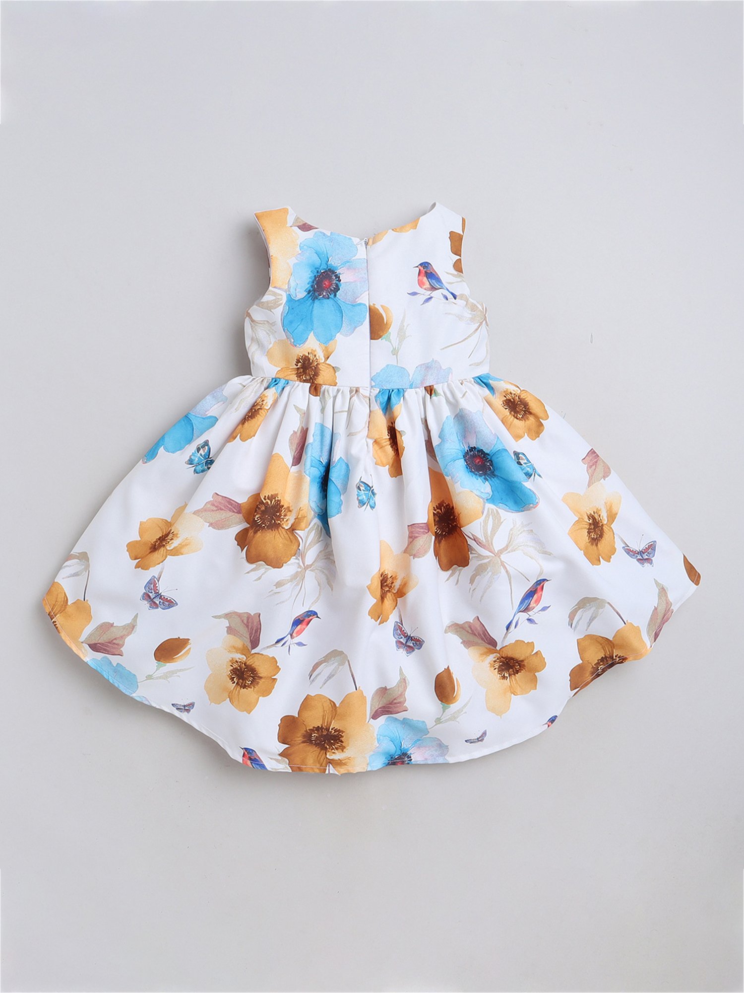 Many Frocks Kids White Floral Print Dress