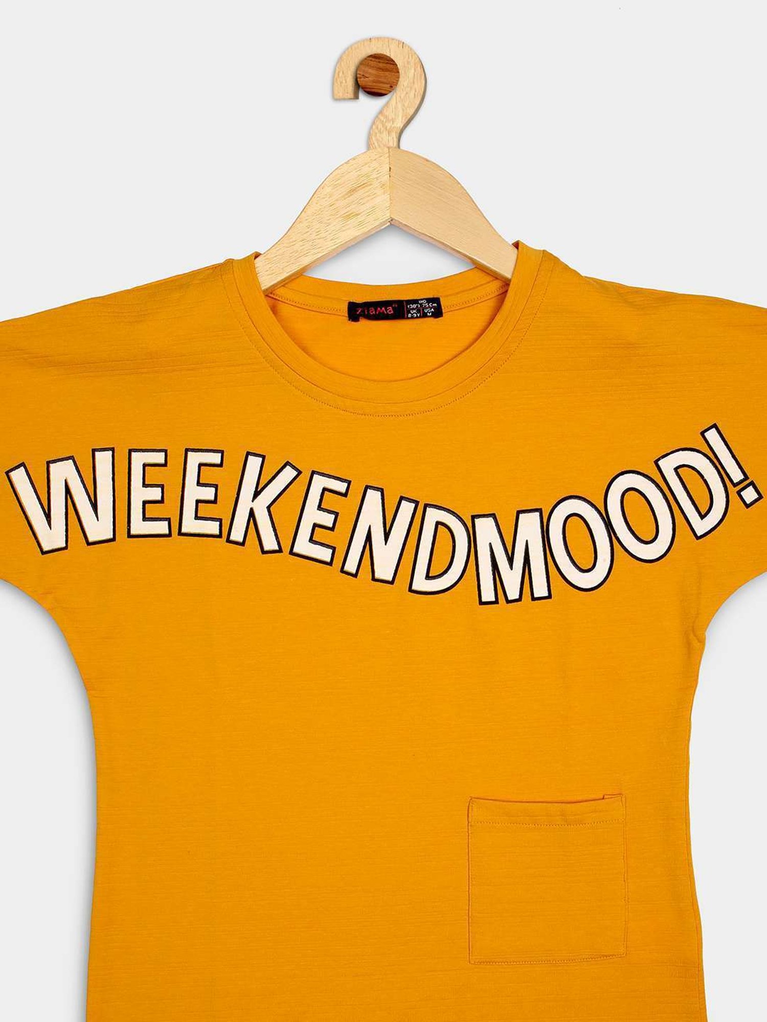 ZIAMA Kids Mustard Printed Top