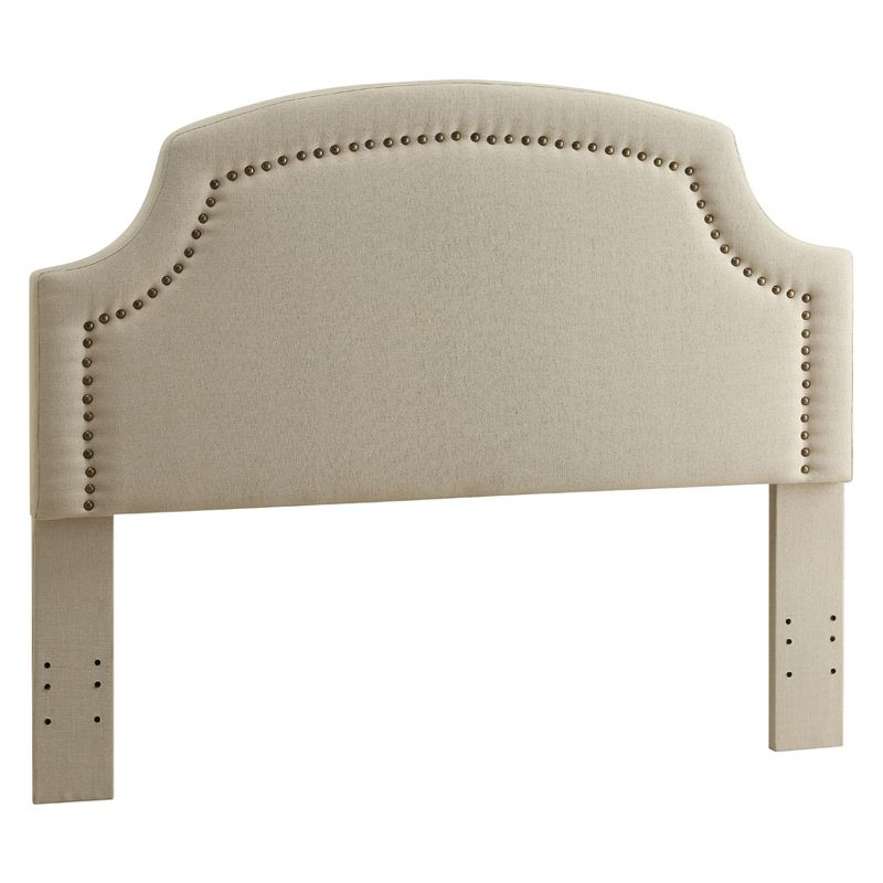 Regency Full/Queen Size Headboard Light Off-White Linen - Linon