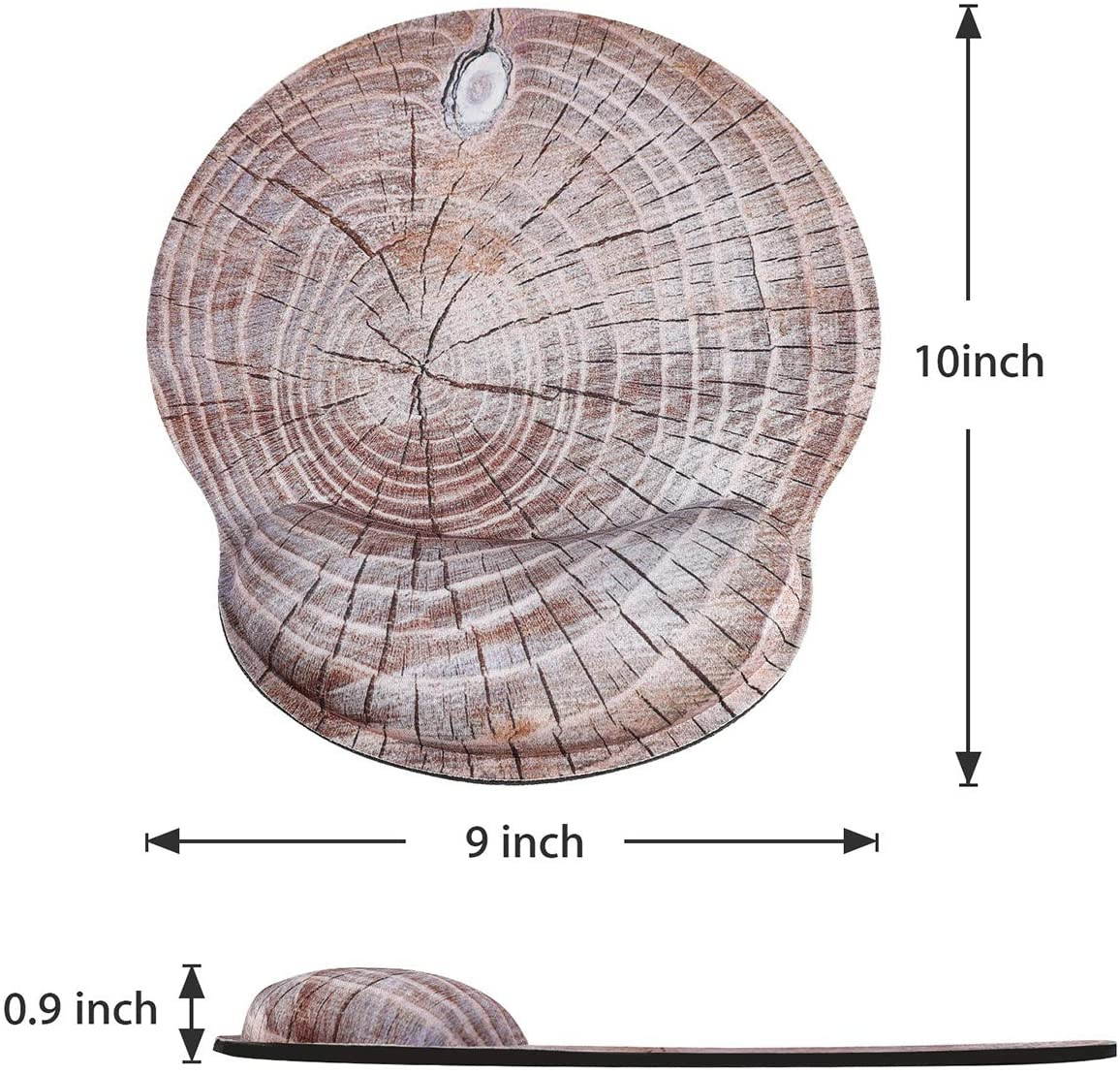 Mouse Pad with Wrist Rest Support, ToLuLu Gel Ergonomic Mouse Pads with Non Slip Rubber Base Memory Foam Mousepad, Mouse Wrist Rest Pad for Laptop Computer Home Office Working Pain Relief, Wood Art