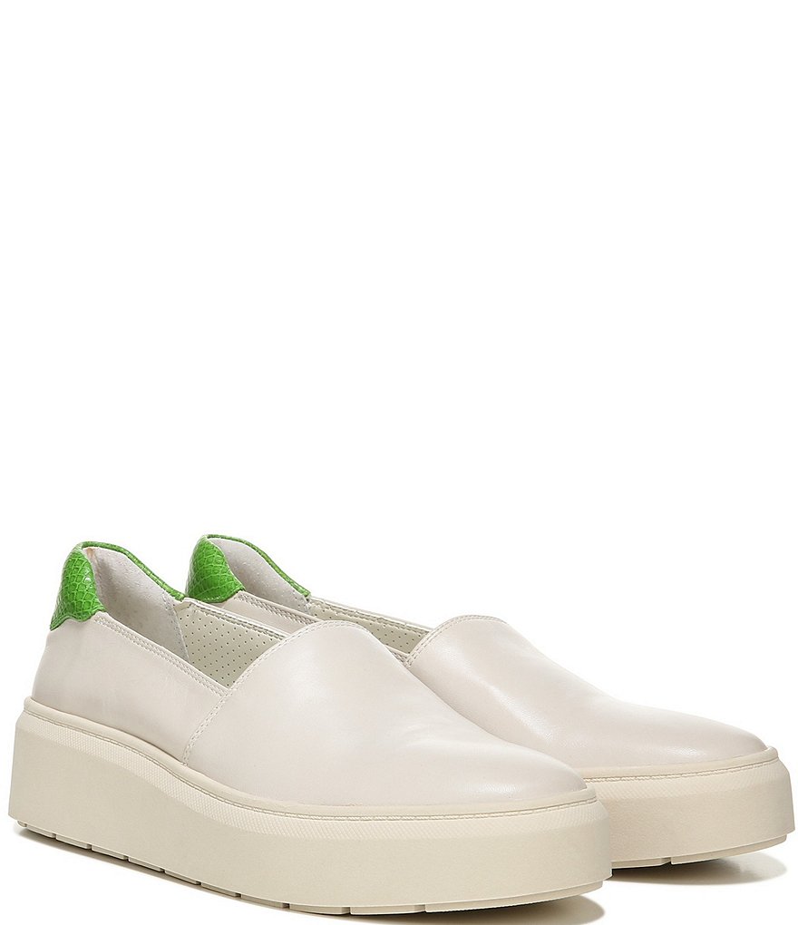 Franco Sarto Lodi2 Leather Snake Print Accent Slip-On Platform Sneakers