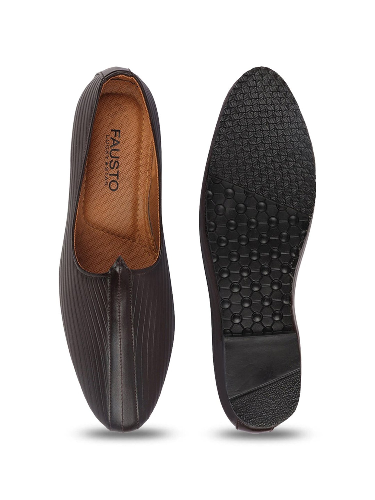 Fausto Men's Brown Ethnic Juttis