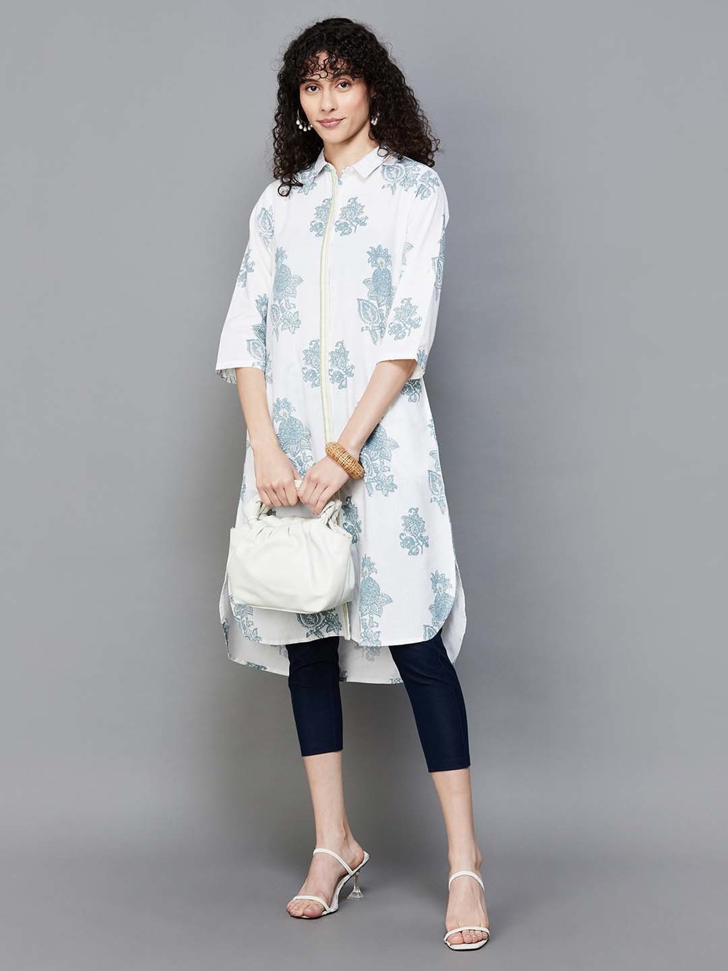 Colour Me by Melange Blue Printed Tunic
