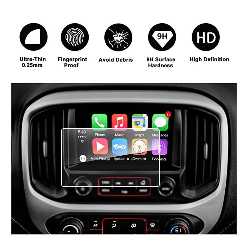 2015 2016 2017 2018 GMC Canyon INTELLILINK 8Inch Car Navigation Screen ProtectorGMC Infotaintment System  HD Clear Tempered Glass Screen Protective Film