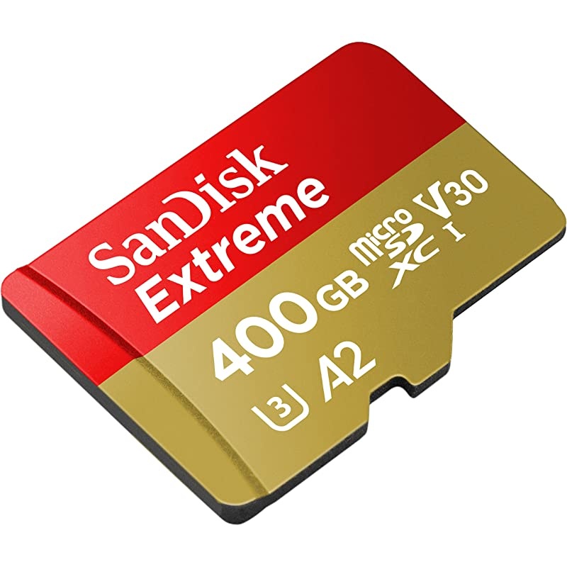 400GB Extreme microSDXC UHSI Memory Card with Adapter C10 U3 V30 4K A2 Micro SD SDSQXA1400GGN6MA