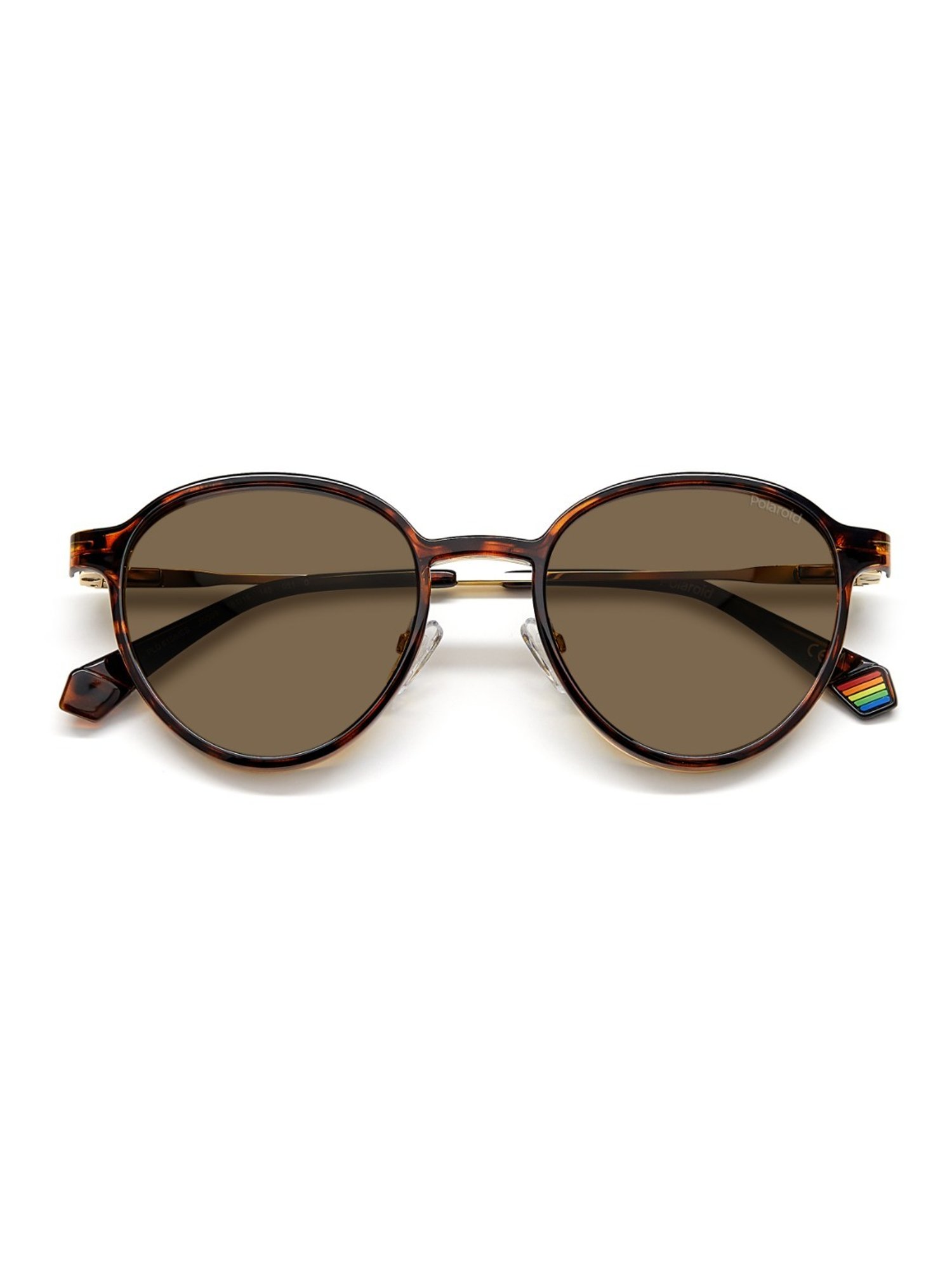 Polaroid Gold Round Unisex Sunglasses