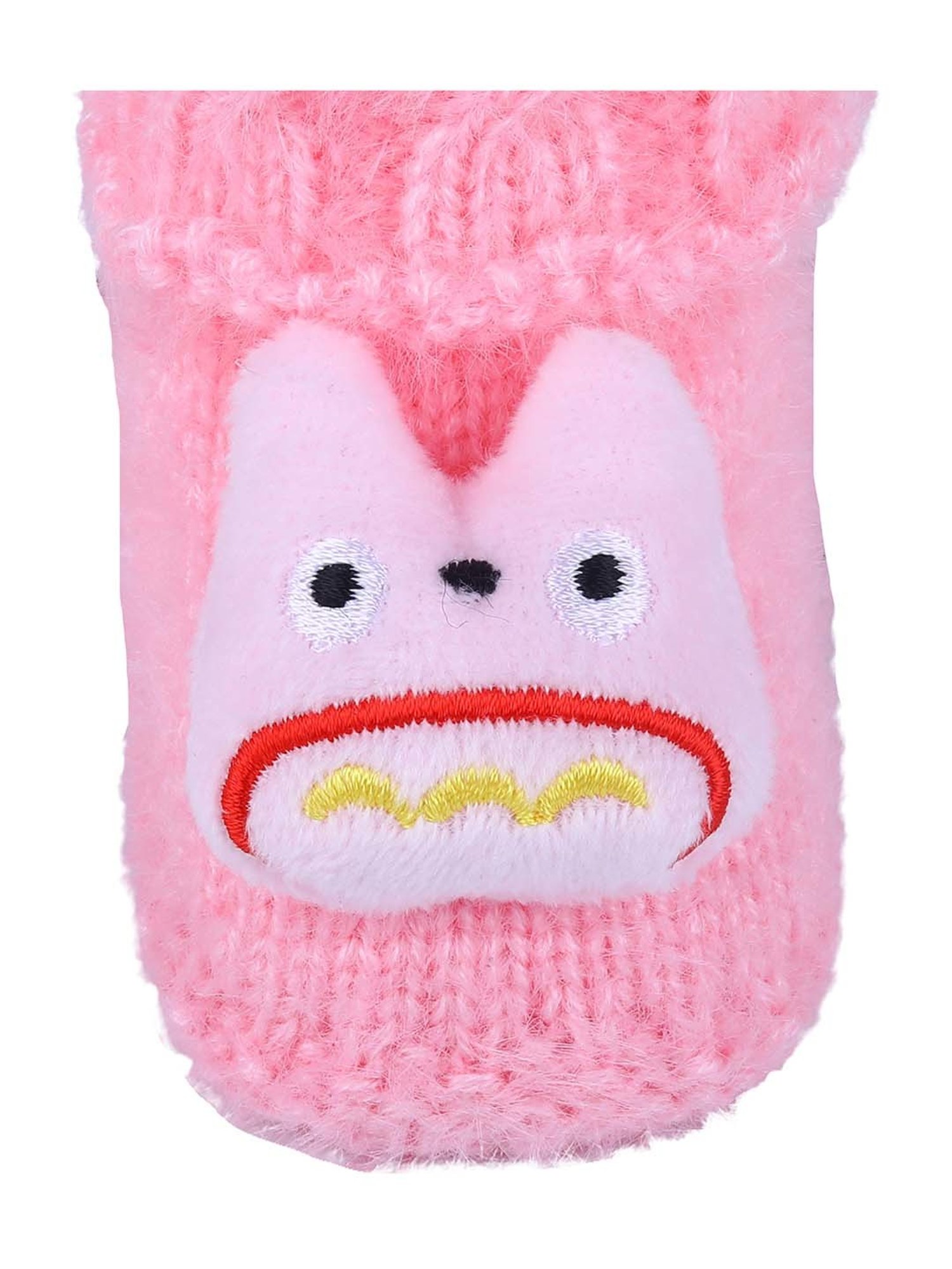 Baby Moo Kids Pink Cartoon Crochet Woollen 3D Socks