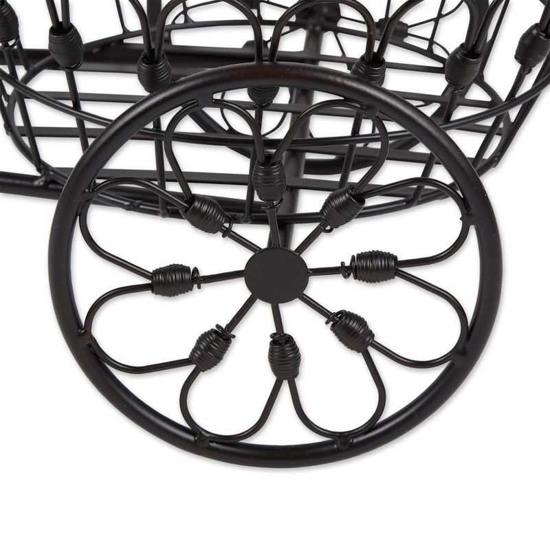 10.9" Indoor/Outdoor Iron Bicycle Plant Stand Black - Zings & Thingz