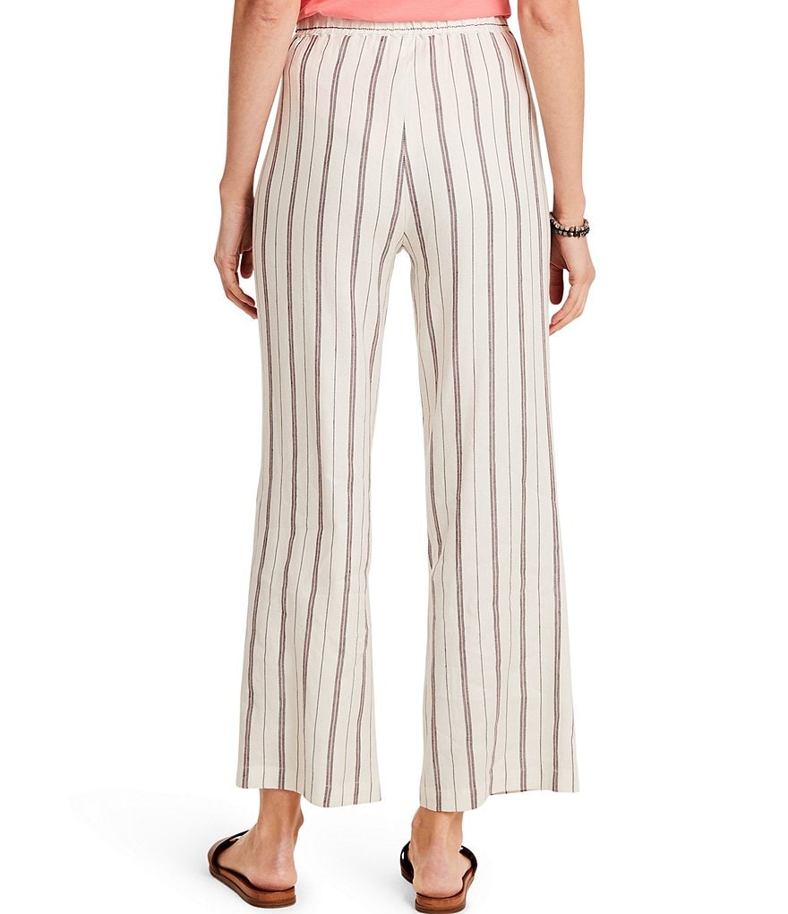 NIC + ZOE Grapefruit Stripe Linen Blend Stretch Wide Leg Pants