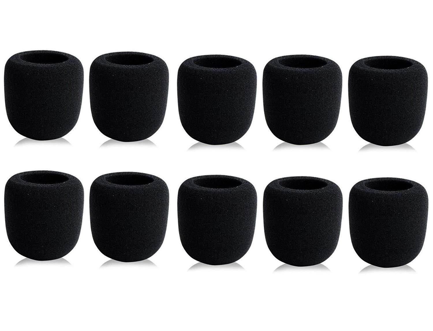 NiceTQ 10pcs Black Foam Microphone Windscreens for Shure SM57, SM58, Beta58 Micphone