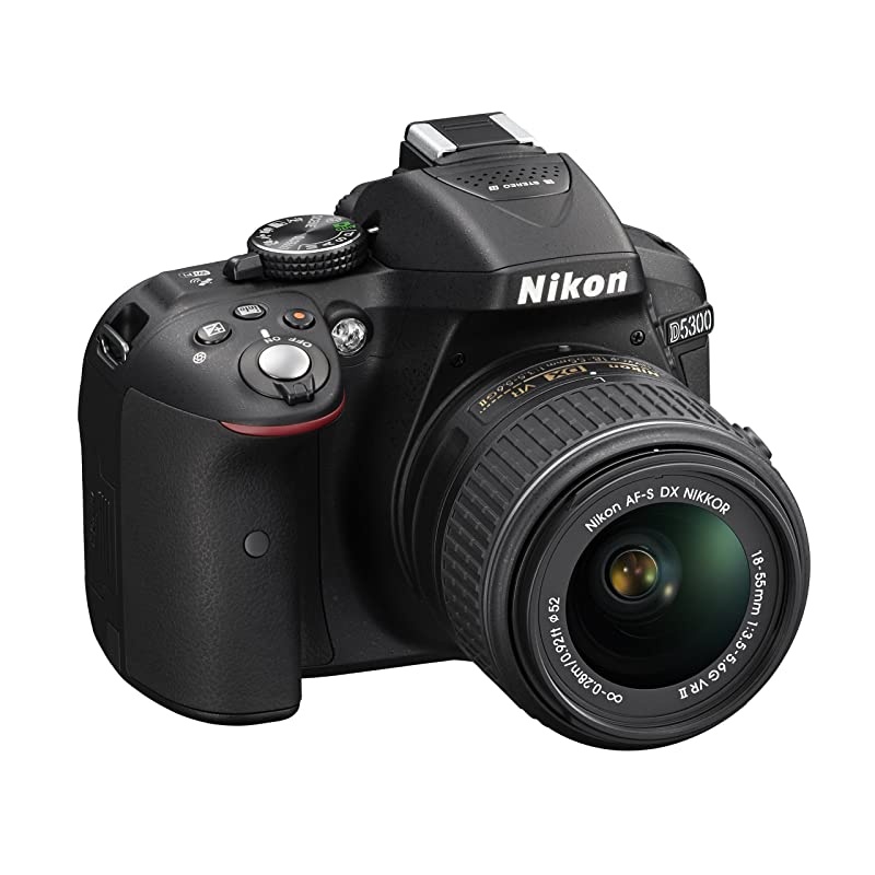D5300 24.2 MP CMOS Digital SLR Camera with 18-55mm f/3.5-5.6G ED VR Auto Focus-S DX NIKKOR Zoom Lens (Black)
