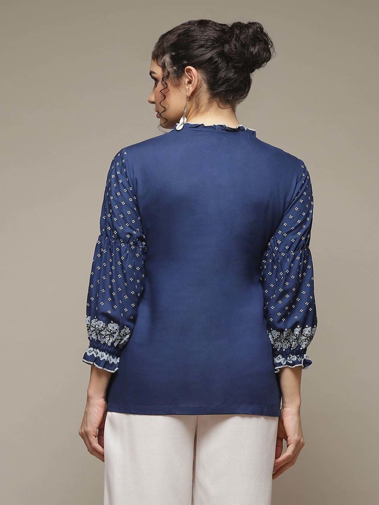 Rangriti Blue Printed Top