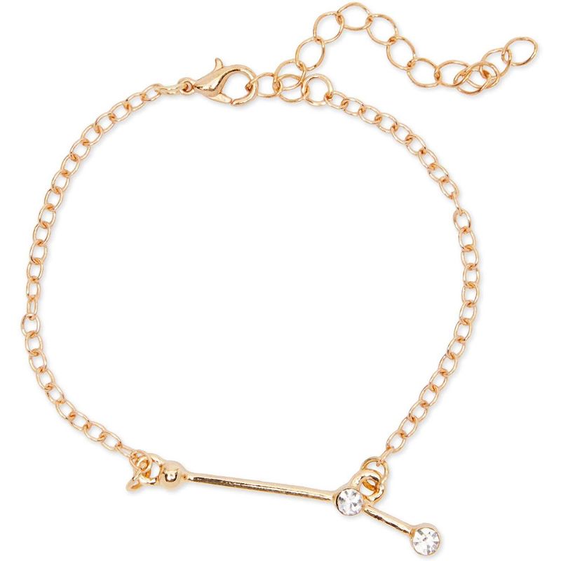 Zodaca 2 Piece Aries Zodiac Necklace and Bracelet Jewelry Set for Women, Gold