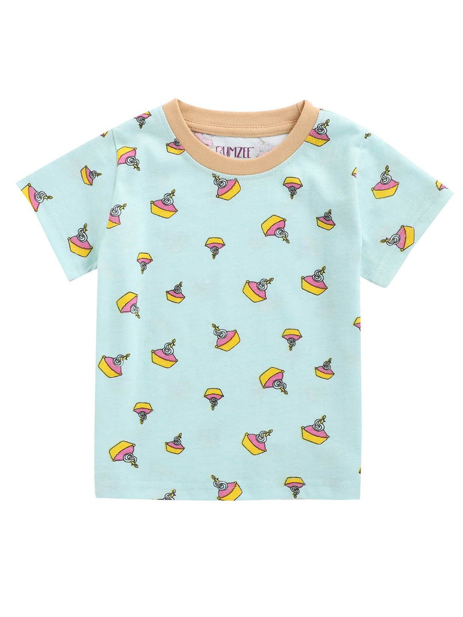 Bumzee Girls Multicolor Printed T-Shirts with Pyjamas (Pack Of 2)