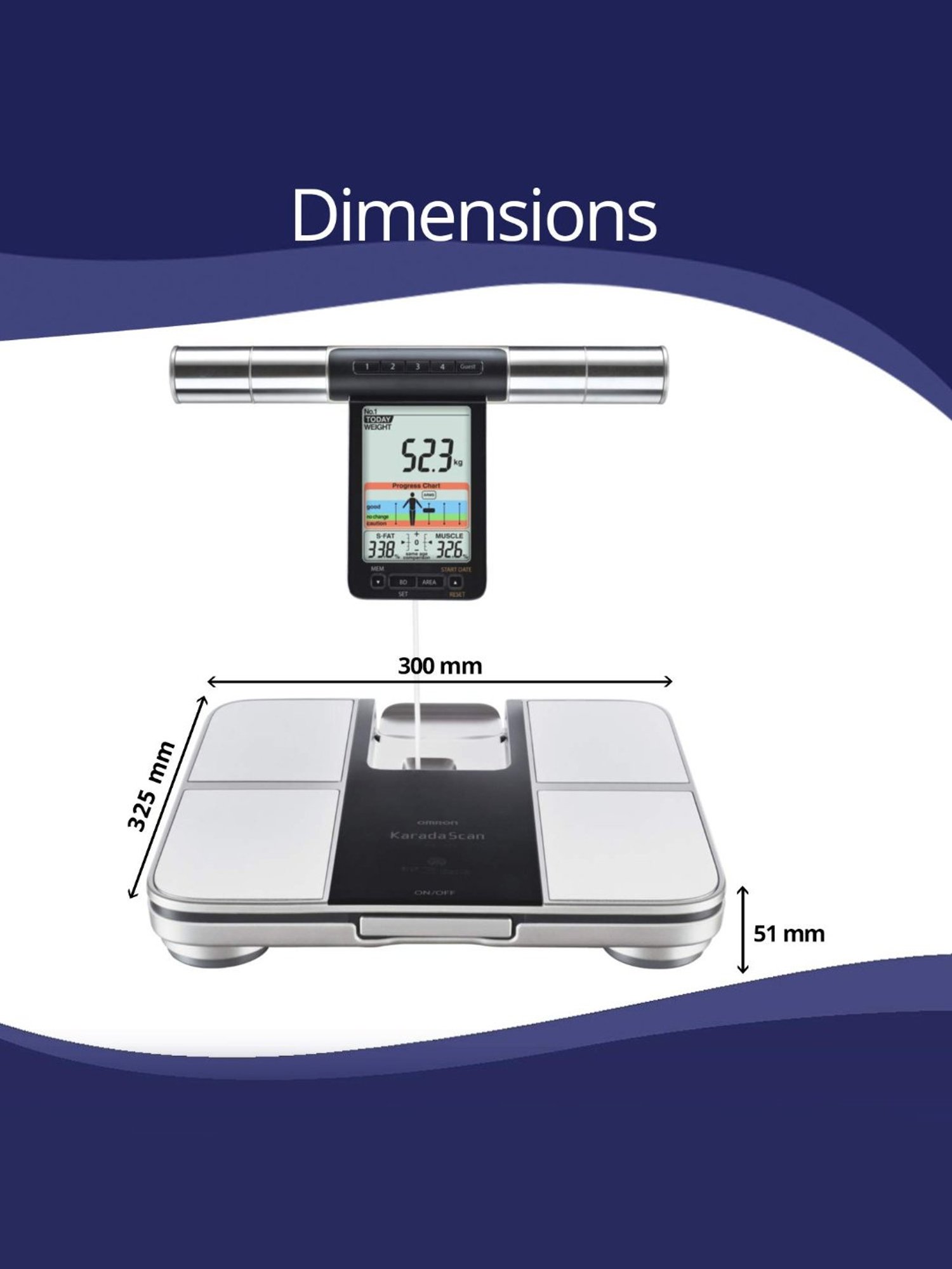 Omron HBF 702T Digital Body Composition Monitor Supports Omron Connect App (Silver)