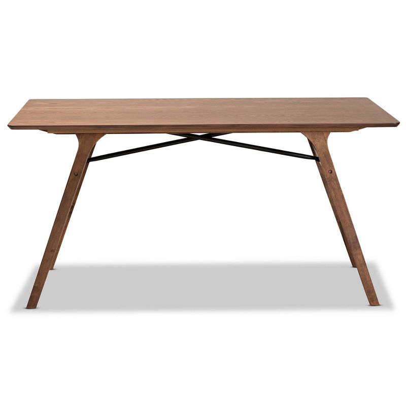 Saxton Wood Dining Table Walnut Brown/Black - Baxton Studio