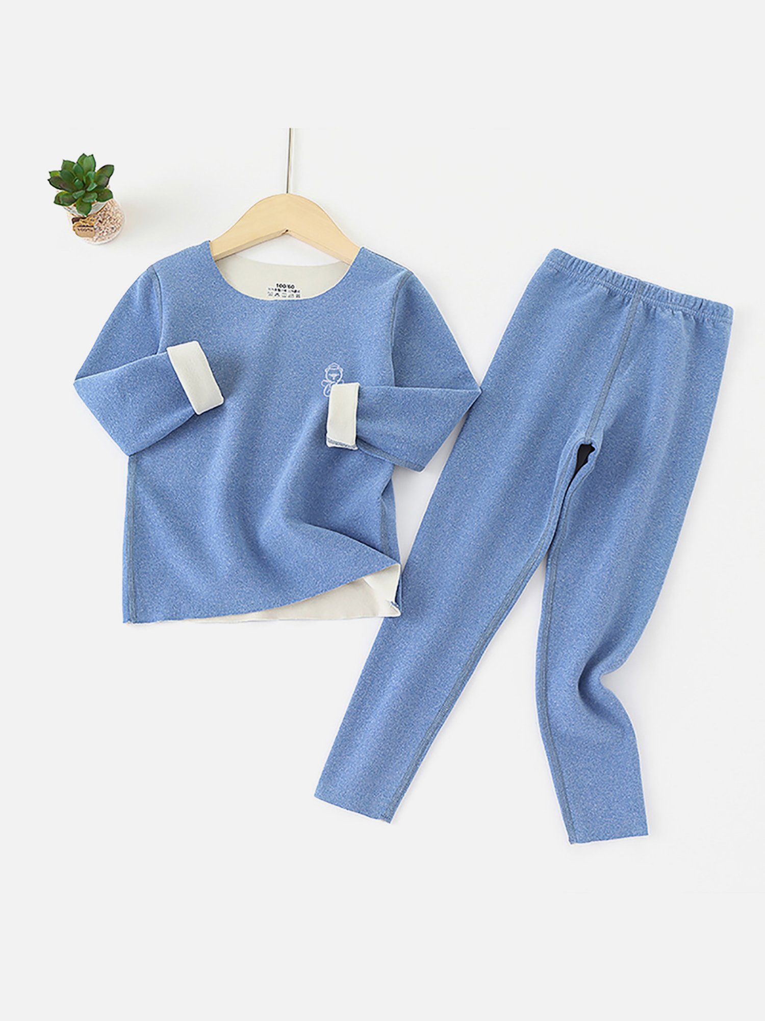 Little Surprise Box Kids Blue Solid Full Sleeves T-Shirt with Pants