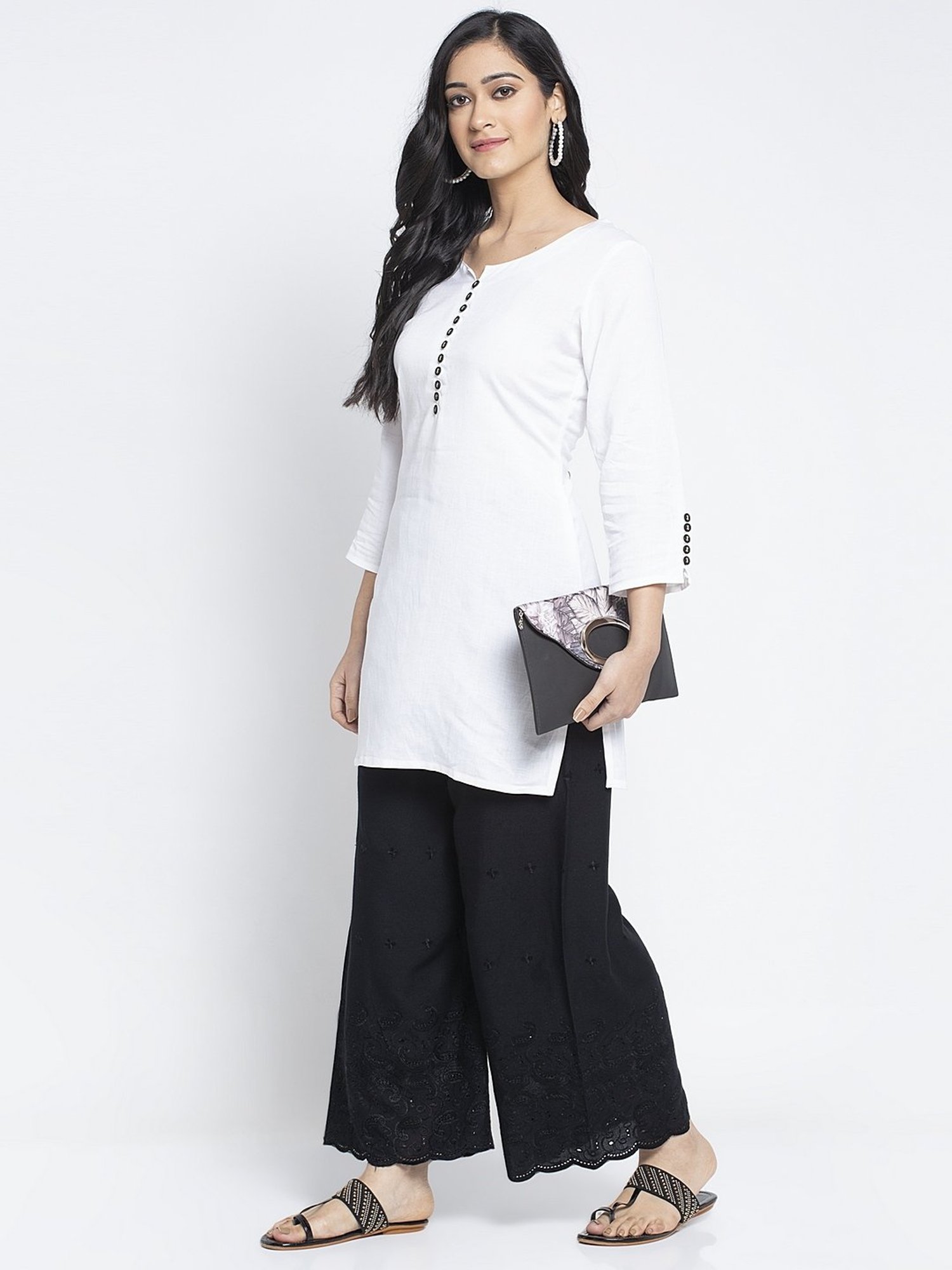 Gracit Multi Flared Fit Rayon Palazzos Pack of - 2