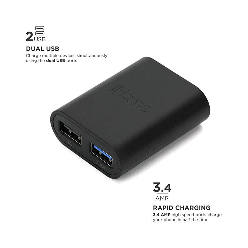 Wireless Qi Charging Stand with Dual USB Wall Adapter Fast Charge Station 75W for iPhone SE 11 11 Pro 11 Pro Max XR Xs Max XS X 8 8 Plus or 10W Galaxy S10 S9 Note 10 Note 9Black