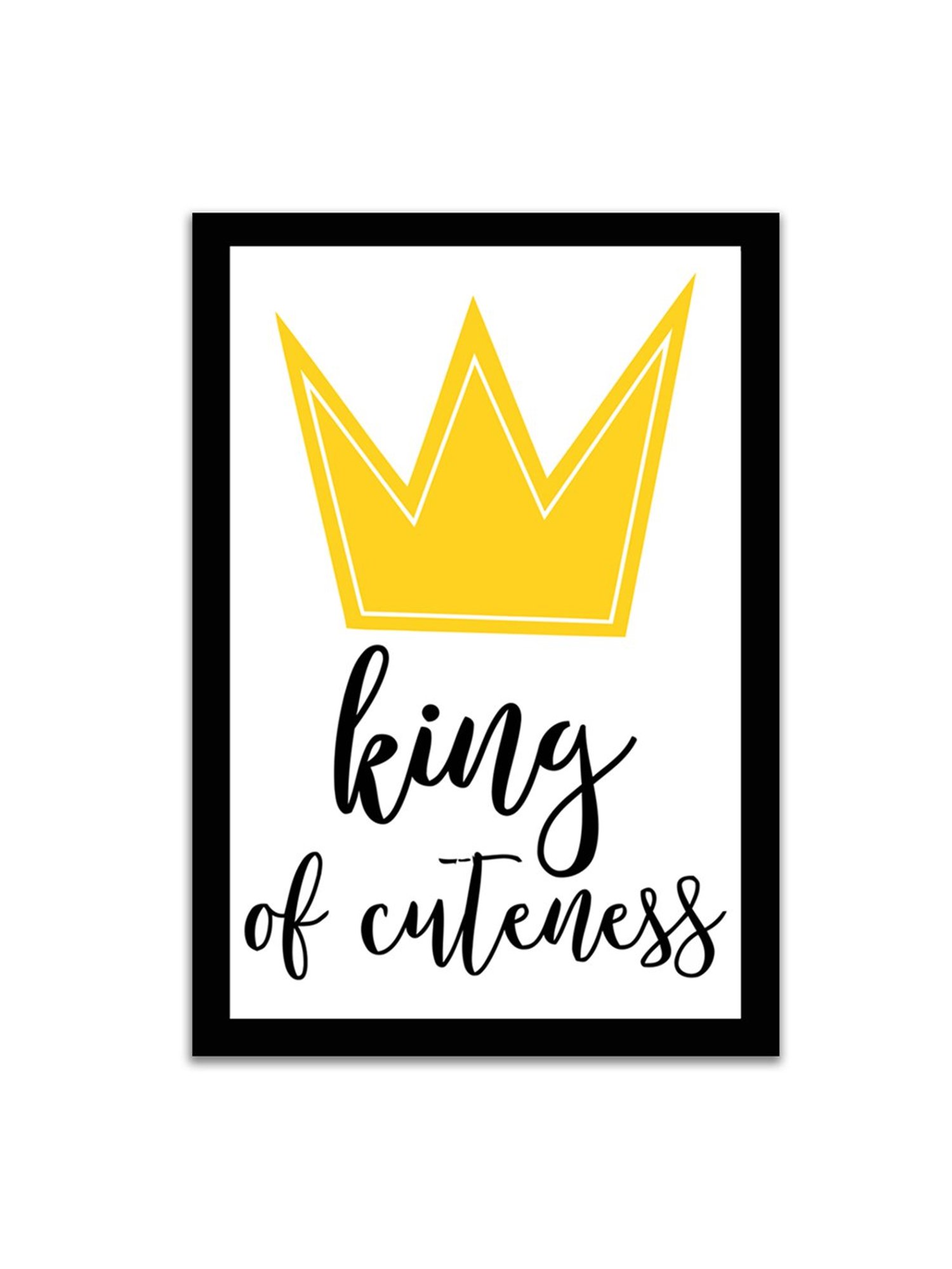 Art Street King of Cuteness Printed Yellow Engineered Wood Wall Art