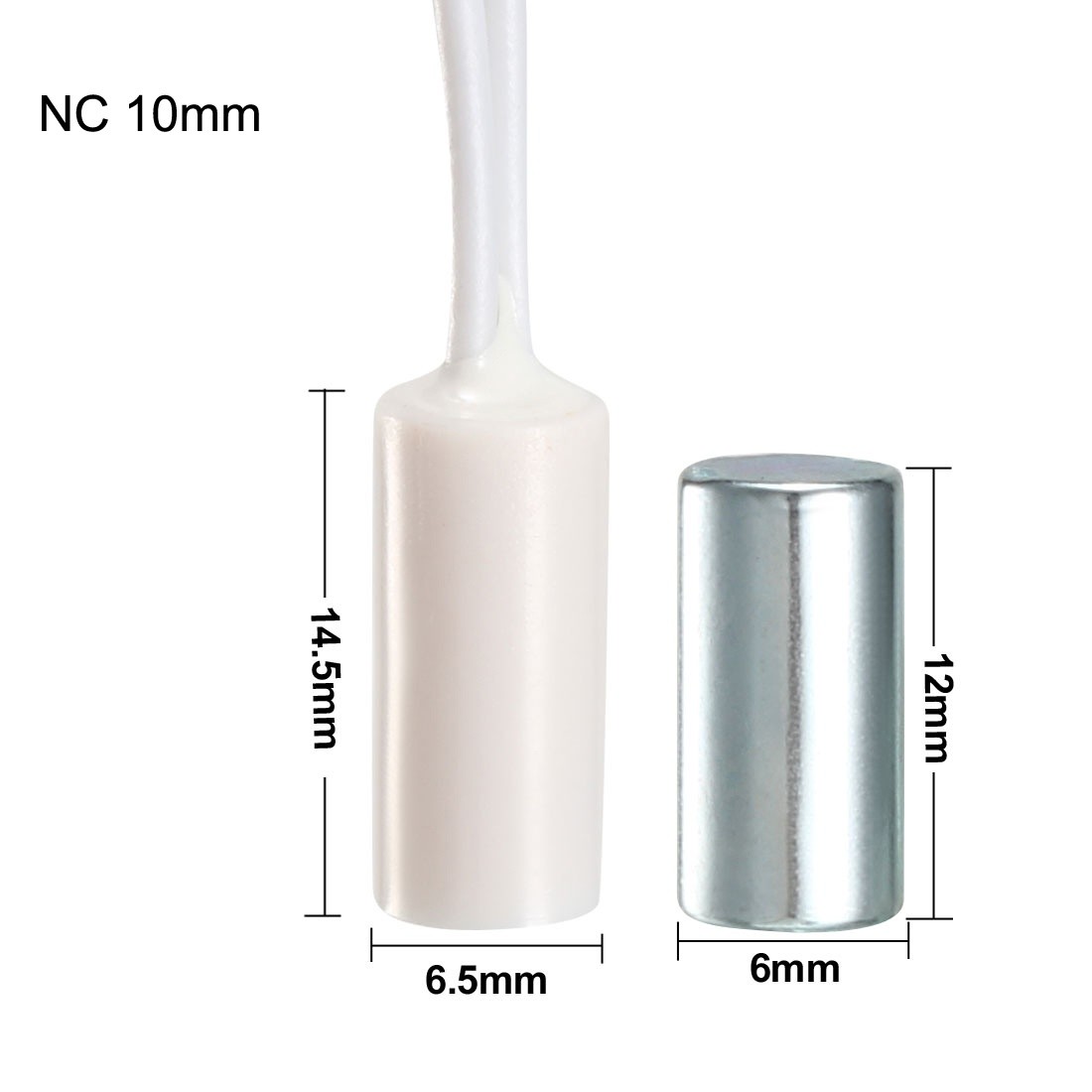 N.C. Recessed Wired Window Door Contact Sensor Alarm Magnetic Reed White HC34A