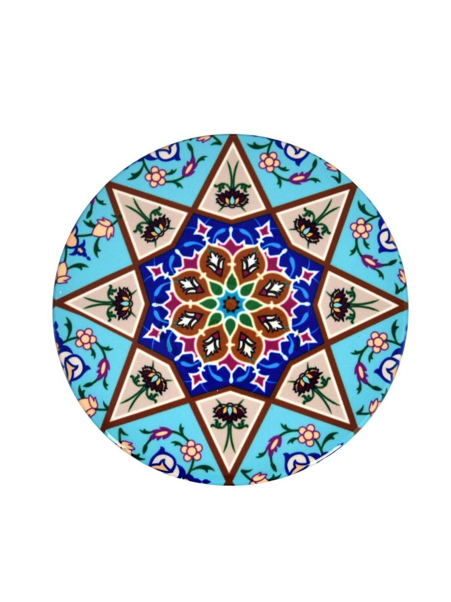 Crayton Hexagon Beige Geometric MDF Coaster - Set of 4