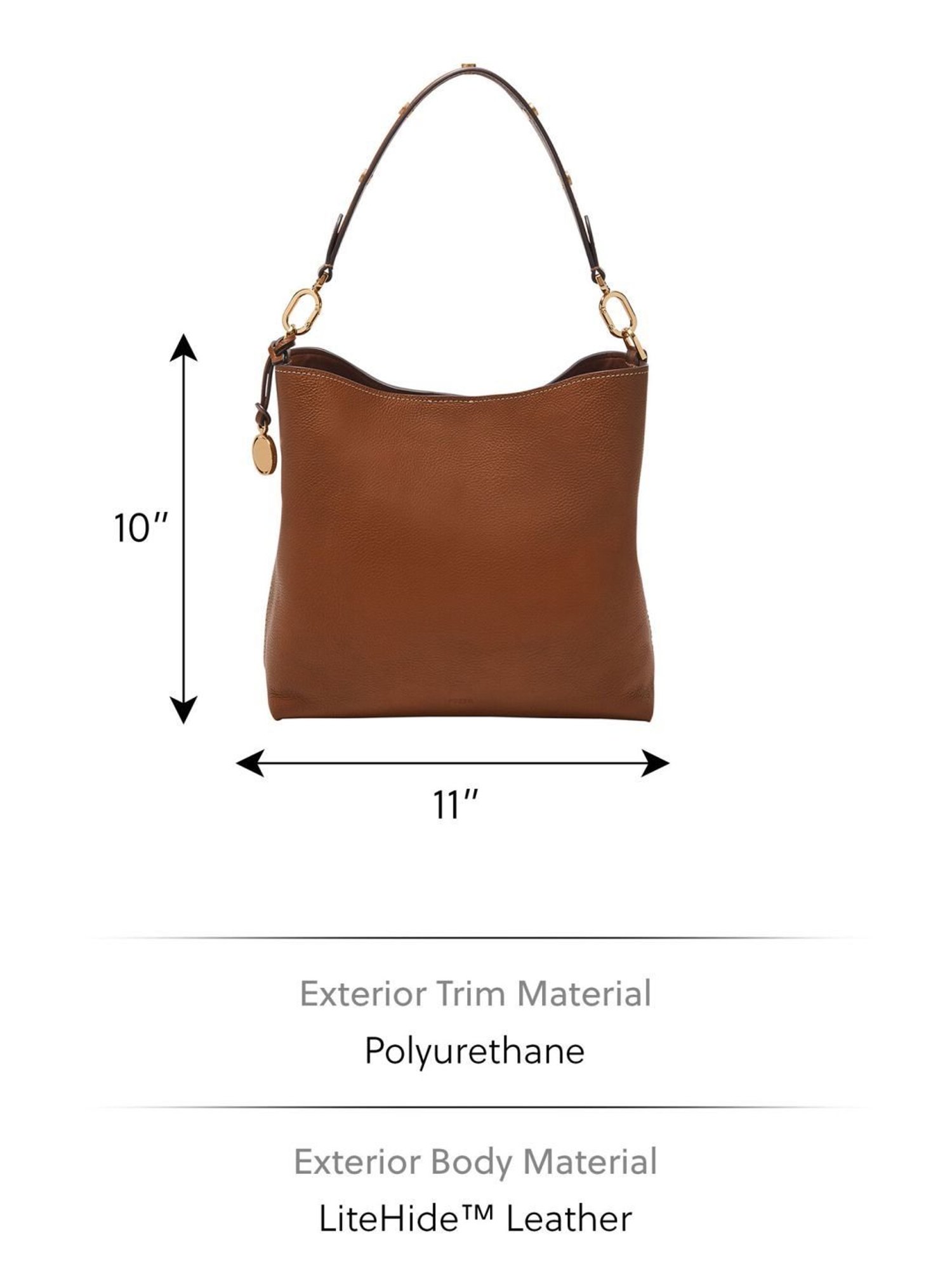 Fossil Brown Solid Hobo Shoulder Handbag